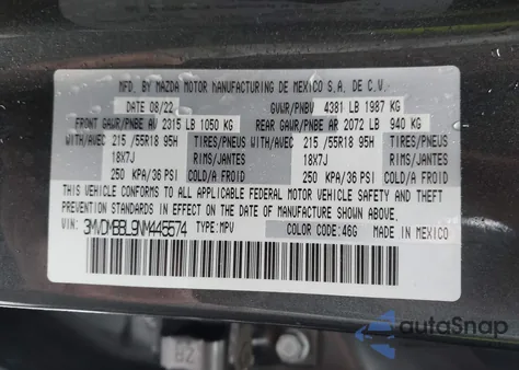 2022 Mazda Cx-30 Select from USA, damaged, VIN 3MVDMBBL9NM445574